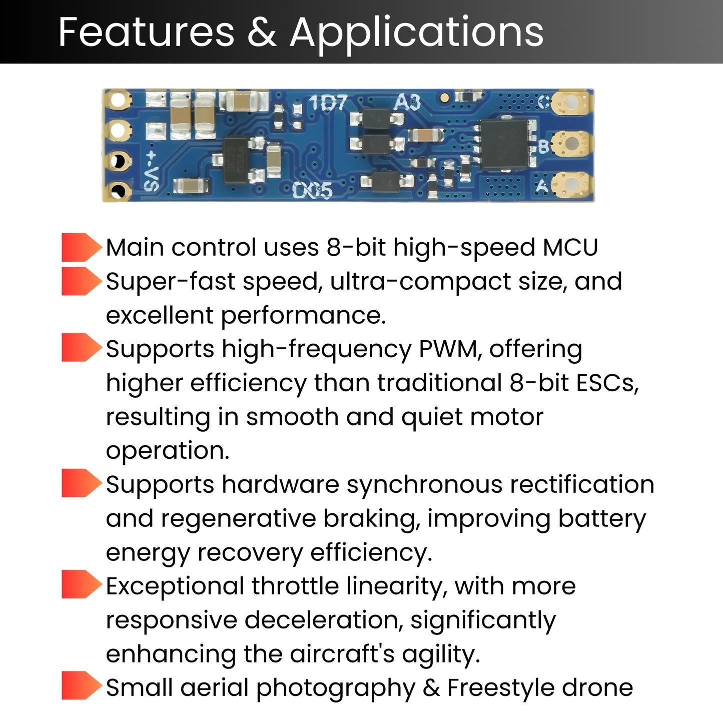 5A Brushless Motor ESC, 32-Bit Controller, 3S Lithium Battery, Regenerative Braking