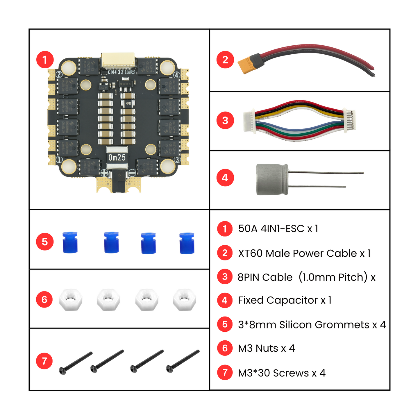 45A 4-in-1 ESC Brushless ESC for Racing & Aerial Drones | 2S-6S LiPo, PWM, DShot, Oneshot Support