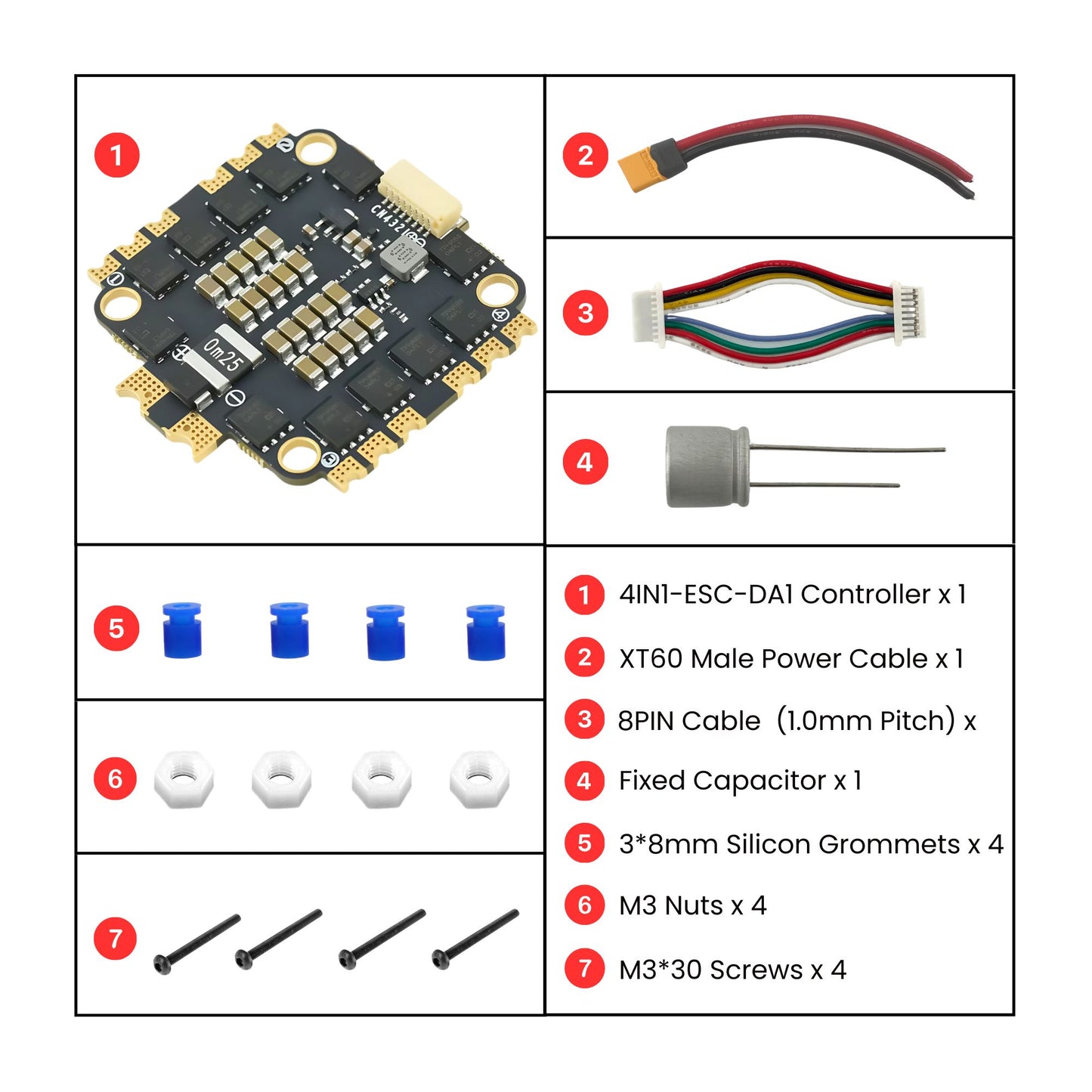 60A 4in1 ESC 8 Bit for FPV Drones | 2S-6S LiPo, Stalling Protection, PWM & DShot Support