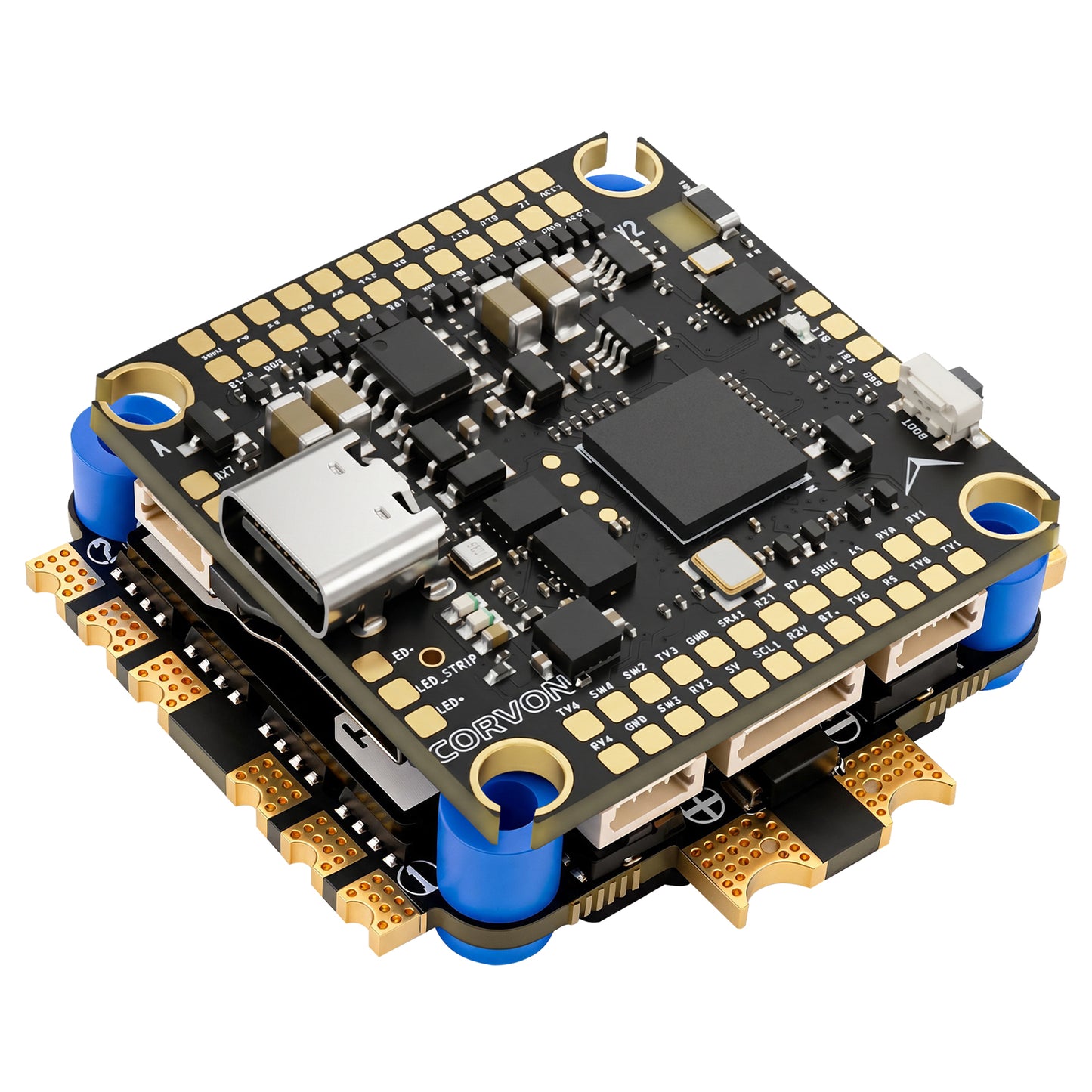AERO SELFIE 743v2 Flight Controller, STM32H7 480MHz MCU, Dual IMU ICM-42688P BM1088, BMP581 Barometer, IST8310 Magnetometer, Supports 2S-10S LiPo, 12 PWM, 8 UARTs for UAV FPV Drone, Compatible with Betaflight, INAV, Ardupilot, PX4