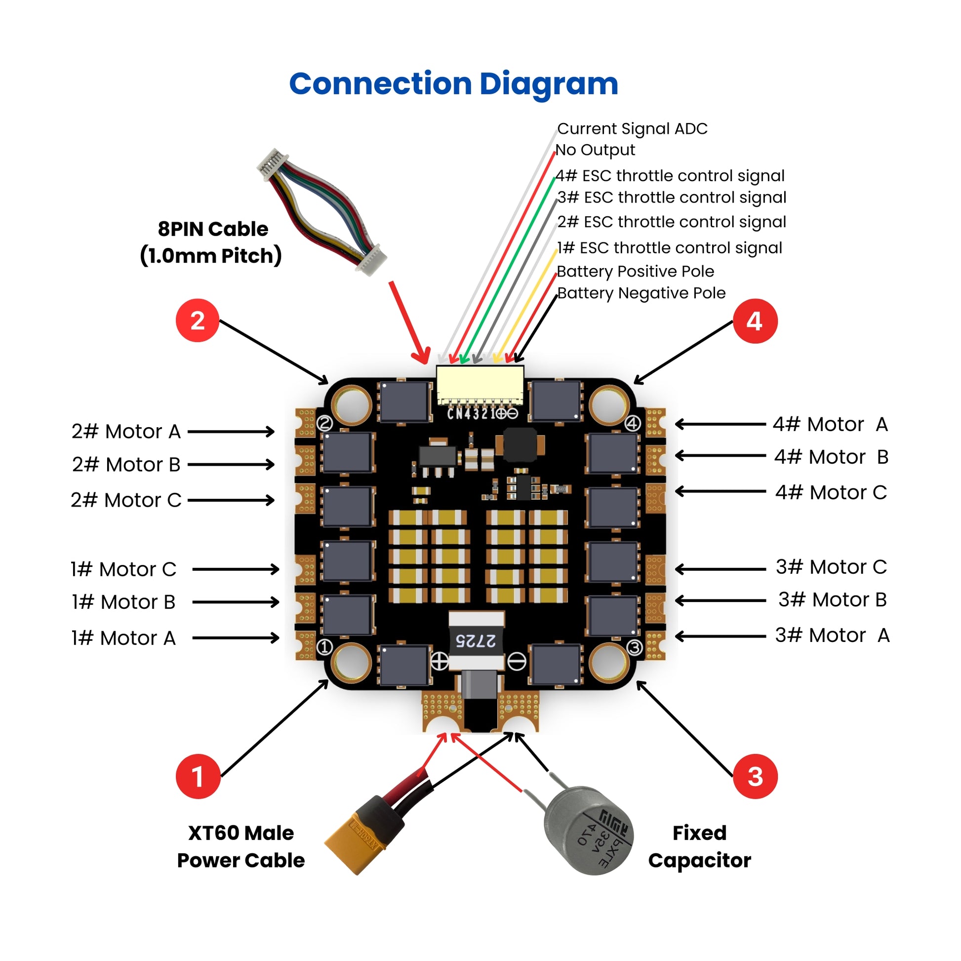 45A 4in1 ESC Connection Diagram