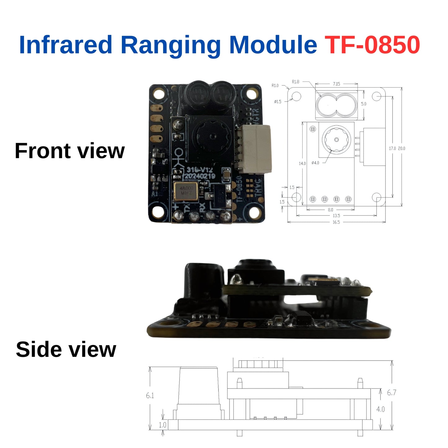 Infrared Ranging Sensor Dimensions