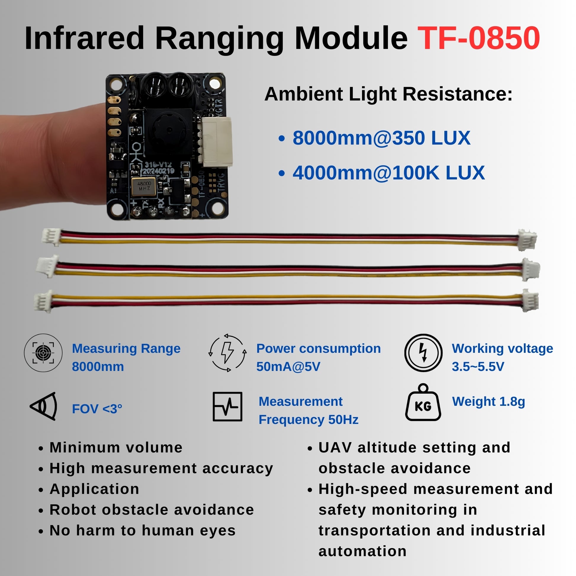 Infrared Ranging Sensor dtof Specifications